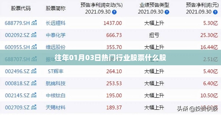 行业股票热门选择，历年一月初热门股票推荐